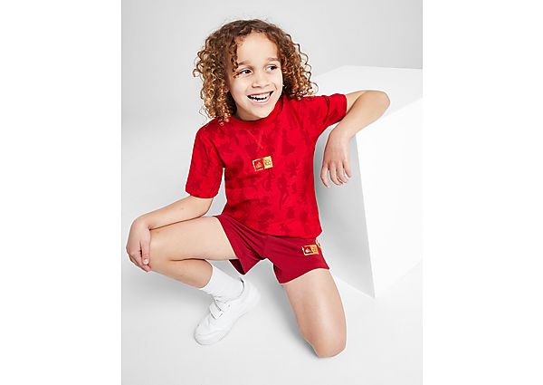 Adidas Mickey Mouse 100 T-Shirt Shorts Set Children Red Kind Red