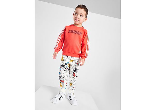 Adidas Micky Mouse Crew Tracksuit Infant Bright Red Off White Black Bright Red Off White Black