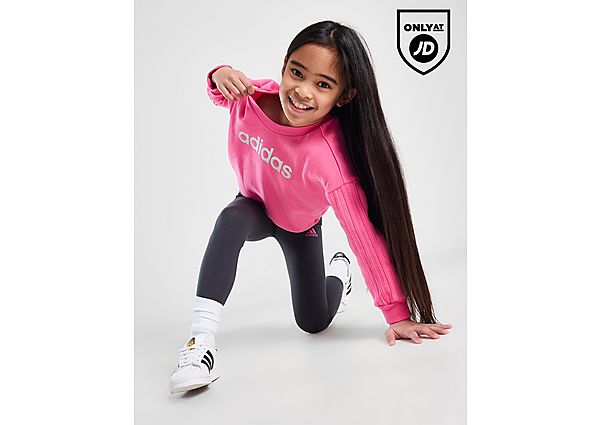 Adidas Girls' Linear Crew Tracksuit Children Pink
