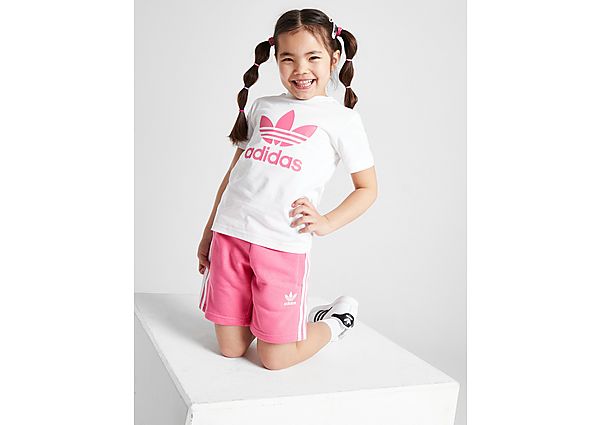 adidas Originals Girls' Trefoil T-Shirt Shorts Set Children Pink Fusion Pink Fusion