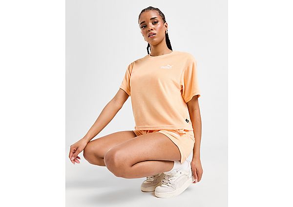 Puma Knit Crop T-Shirt Orange- Dames Orange