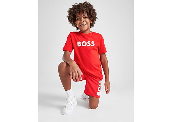 Boss Large Logo T-Shirt Children Red Kind Red