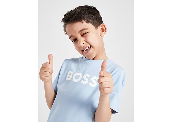 Boss Large Logo T-Shirt Children Blue Kind Blue