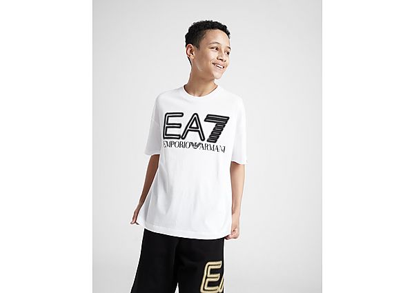 Emporio Ar i EA7 Reflective Logo T-Shirt Junior White Kind White