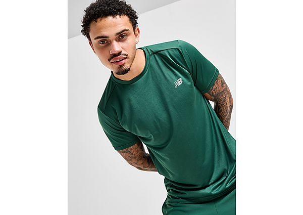 New Balance Essential Run T-Shirt Green- Heren Green