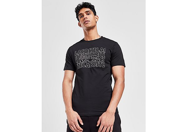 Lacoste Croc Wordmark Graphic T-Shirt Black- Heren Black