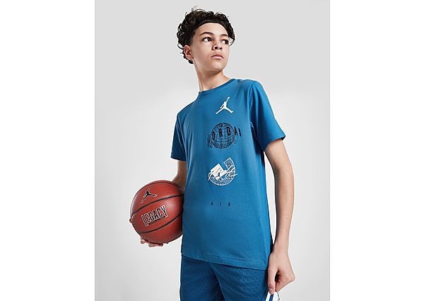 Jordan Air Globe Repeat T-Shirt Junior Blue Kind Blue