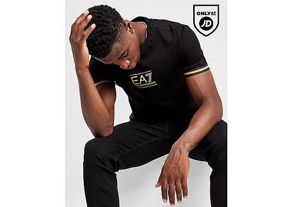 Emporio Armani EA7 Gold Logo T-Shirt Black- Heren Black