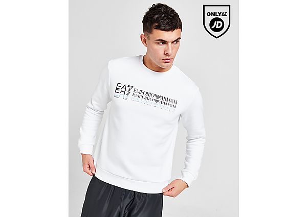 Emporio Armani EA7 Fade Logo Crew Sweatshirt White- Heren White