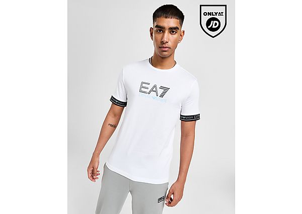 Emporio Armani EA7 Visibility Logo Tape T-Shirt White- Heren White