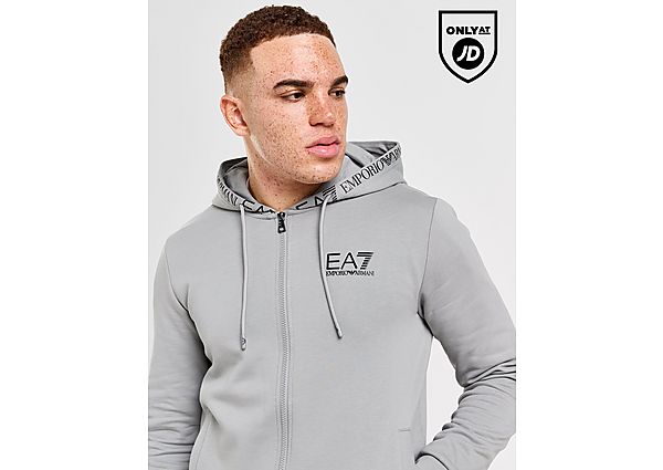Emporio Armani EA7 Branded Hood Full Zip Tracksuit Grey- Heren Grey