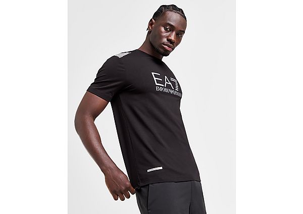 Emporio Armani EA7 Zwart T-shirt met Logo en Essentieel Design Black Heren