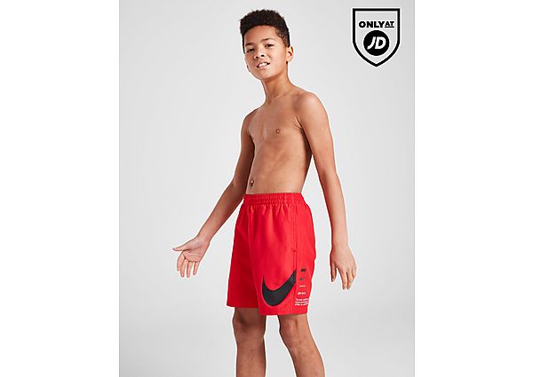 Nike Swoosh Stack Swim Shorts Junior Red