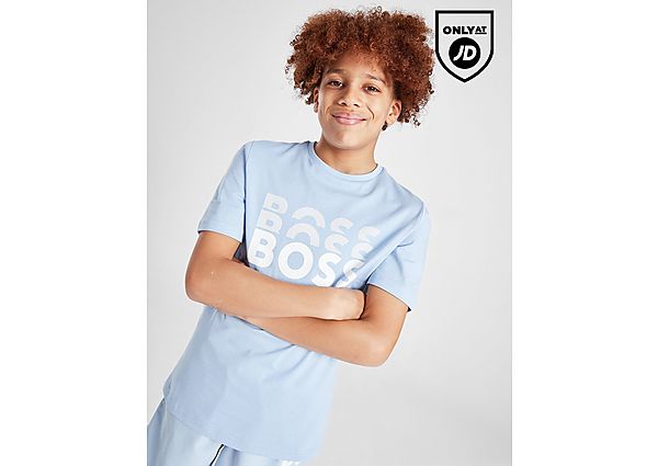 Boss Multi Print T-Shirt Junior Blue Kind Blue