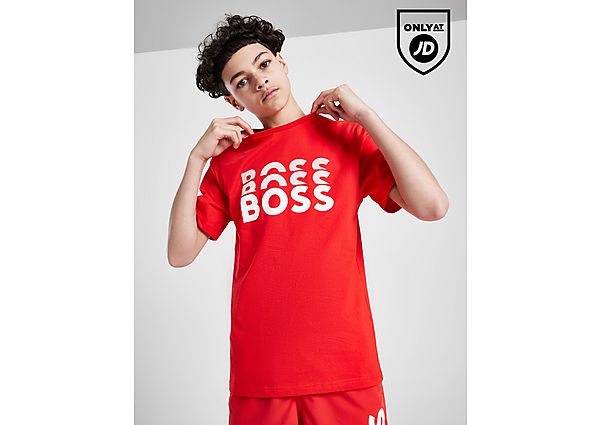 Boss Multi Print T-Shirt Junior Red Kind Red