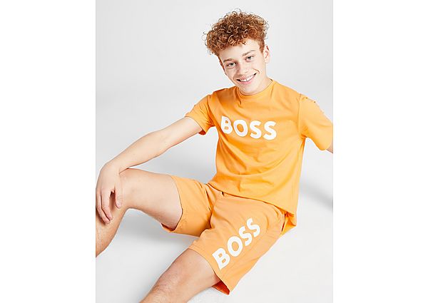 Boss Side Print Swim Shorts Junior Orange