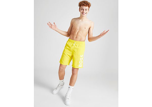 Boss Side Print Swim Shorts Junior Yellow