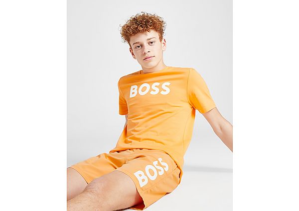 Boss Large Logo T-Shirt Junior Orange Kind Orange