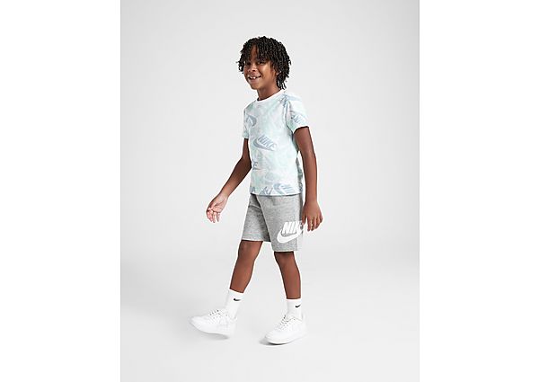 Nike All Over Print T-Shirt Shorts Set Children White