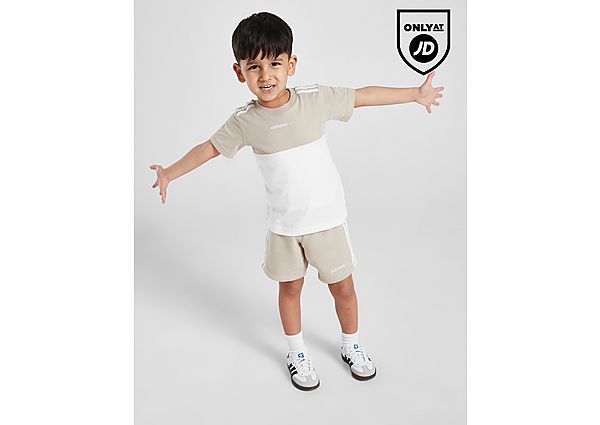 Adidas Originals Colour Block T-Shirt Shorts Set Infant Brown Kind Brown