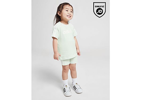 Adidas Linear T-Shirt Shorts Set Kids Brown