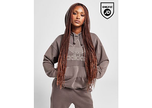 Adidas Originals Outline Wash Hoodie Brown- Dames Brown