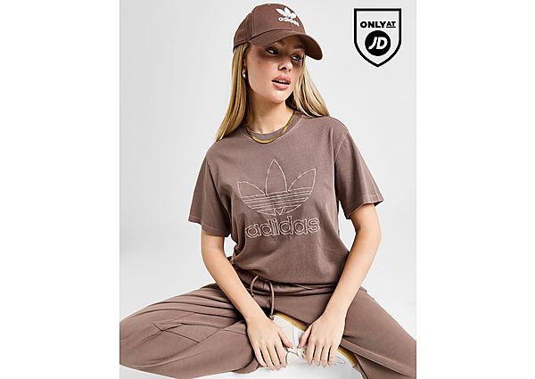 Adidas Originals Outline Wash T-Shirt Brown- Dames Brown