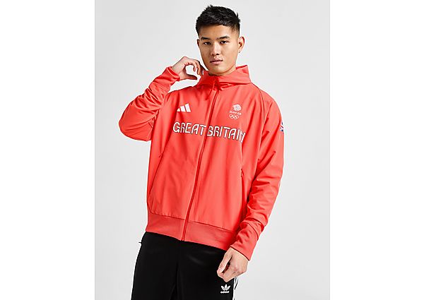 Adidas Team GB Hooded Jacket Bright Red- Heren Bright Red