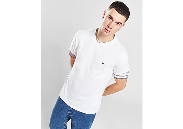 Tommy Hilfiger Flag Cuff T-Shirt White- Heren White
