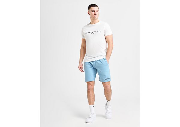 Tommy Hilfiger Small Logo Fleece Shorts Blue- Heren Blue