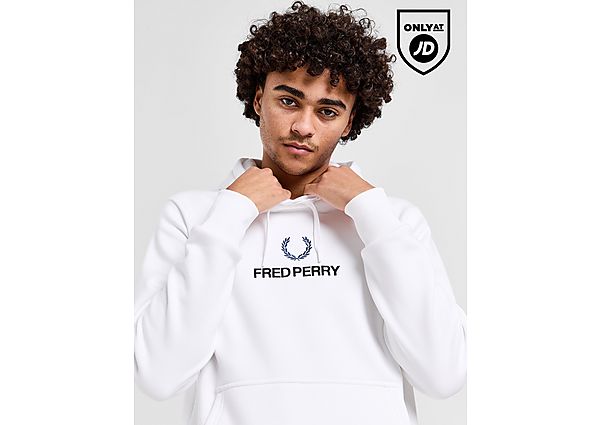 Fred Perry Stack Overhead Hoodie White- Heren White