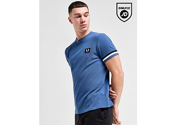 Fred Perry Badge Pique T-Shirt Blue- Heren Blue