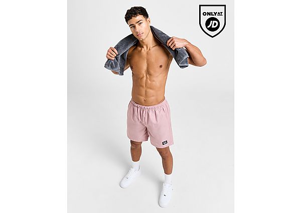 Fred Perry Badge Swim Shorts Pink- Heren Pink