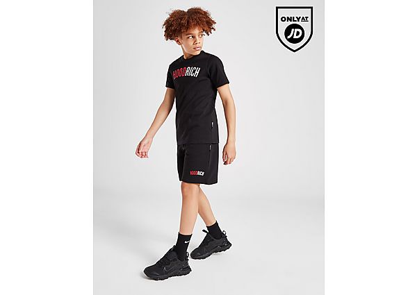 Hoodrich Enhance T-Shirt Shorts Set Junior Black Kind Black