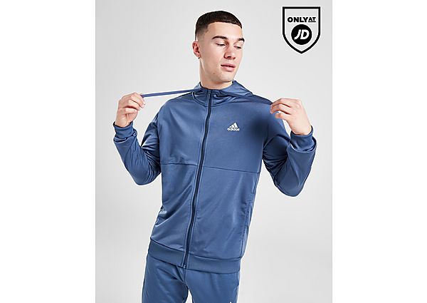 Adidas Badge of Sport Linear Full Zip Hoodie Blue- Heren Blue