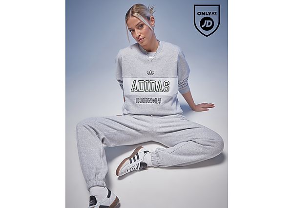 Adidas Originals Varsity Panel Crew Sweatshirt Grey- Dames Grey
