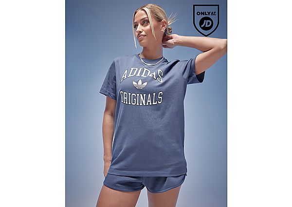 Adidas Originals Varsity Boyfriend T-Shirt Blue- Dames Blue