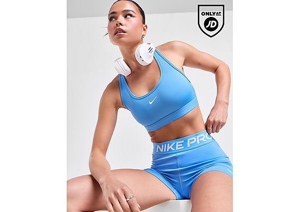 Nike Padded sport-bh Swoosh Medium Support Blue- Dames Blue