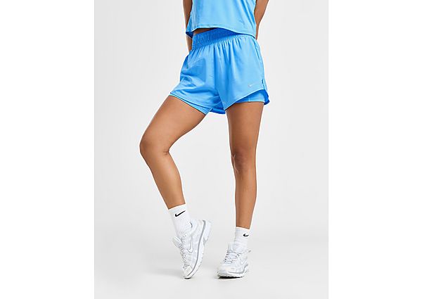Nike 2-in-1-shorts met halfhoge taille voor dames (8 cm) Dri-FIT One Blue- Dames Blue