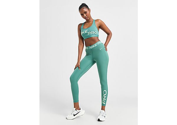 Nike Pro Dri-FIT Legging met halfhoge taille en graphic voor dames Green- Dames Green