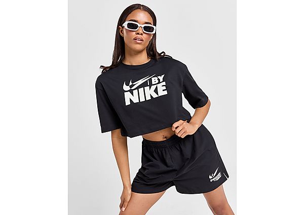 Nike Swoosh Crop T-Shirt Dames Black- Dames Black