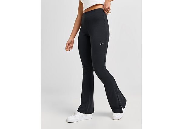 Nike Strakke legging met wijd uitlopende pijpen en mini-rib voor dames Sportswear Chill Knit Black Sail- Dames Black Sail