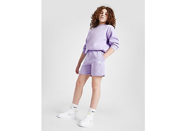 Nike Girls' Club French Terry Shorts Junior Purple