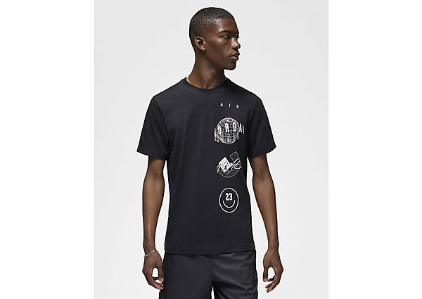 Jordan Stack Graphic T-Shirt Black White- Heren Black White