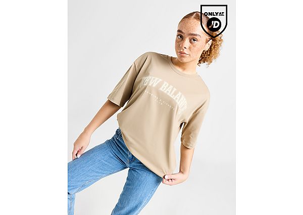 New Balance Large Logo T-Shirt Brown- Dames Brown