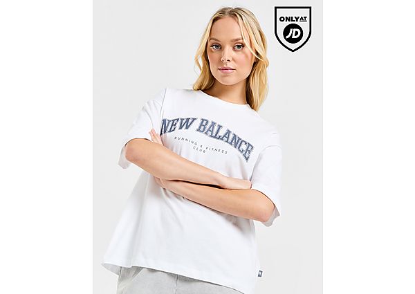 New Balance Large Logo T-Shirt White- Dames White
