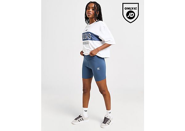 Adidas Originals Cross High Waist Cycle Shorts Blue- Dames Blue