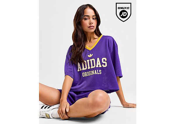 Adidas Originals Varsity Mesh T-Shirt Purple- Dames Purple