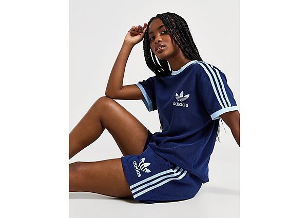 Adidas Originals 3-Stripes Towelling Shorts Blue- Dames Blue