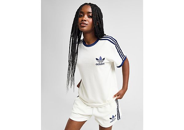 Adidas Originals 3-Stripes Towelling T-Shirt White- Dames White